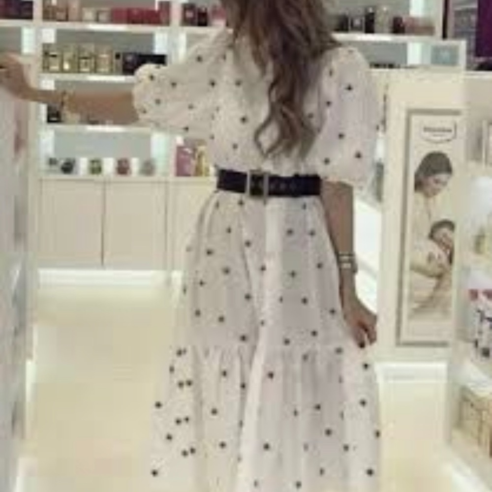 Zara puff sleev white maxi vacation dress